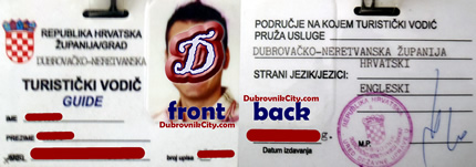 Licensed Dubrovnik Guide - ID card