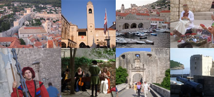 Picture shows a compilation of scenes from Dubrovnik Croatia